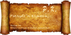 Pattyán Klaudia névjegykártya