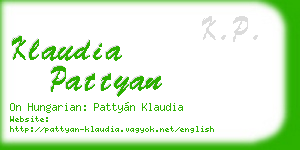 klaudia pattyan business card
