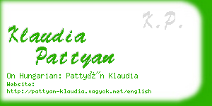 klaudia pattyan business card